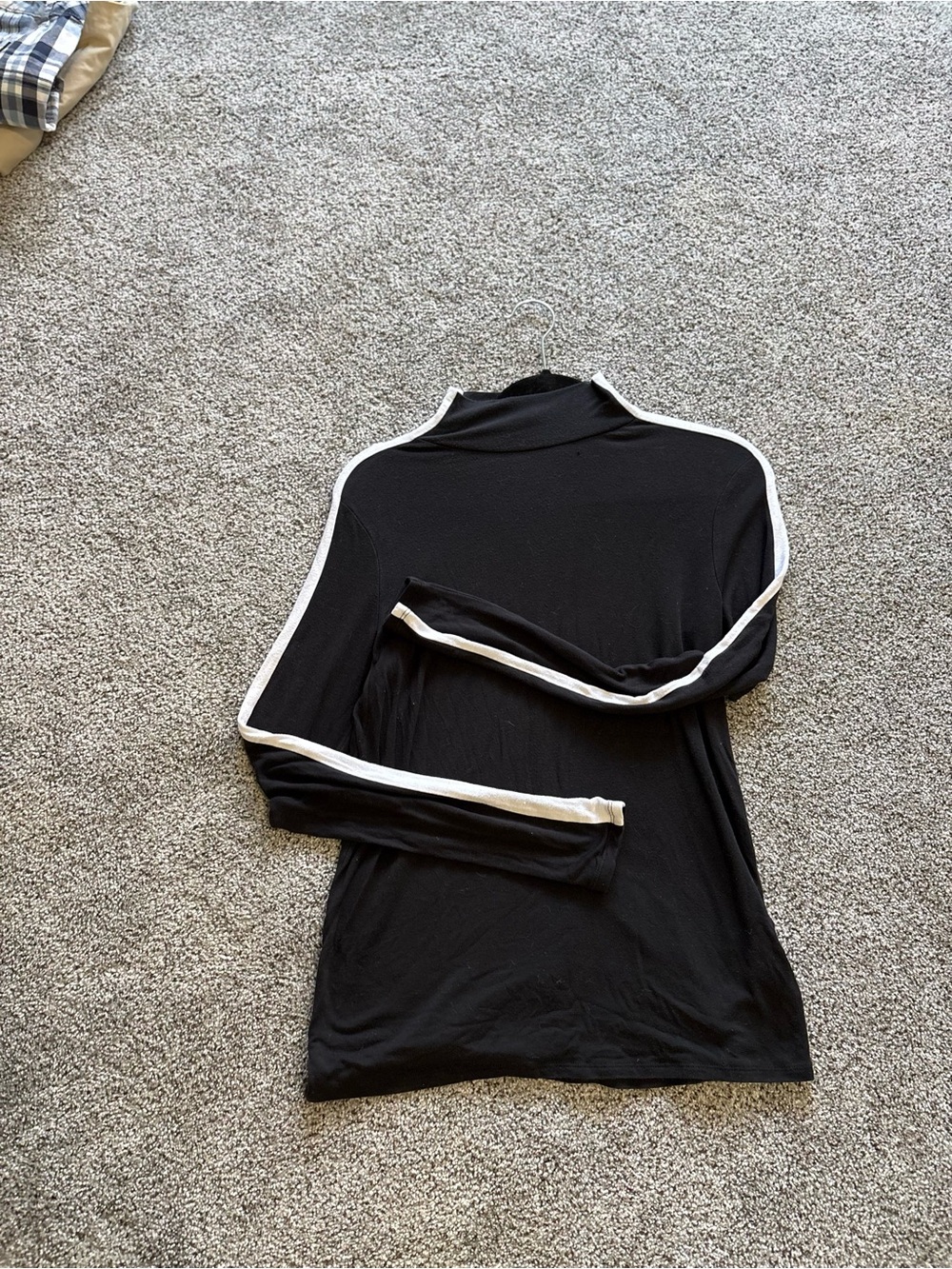 90s Era Vintage Banana Republic Black Top with White Trim